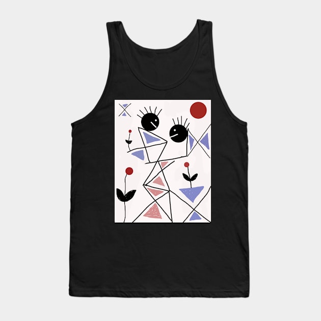 Kids at the Crossroads Stick Figure Tank Top by Eigo Wild